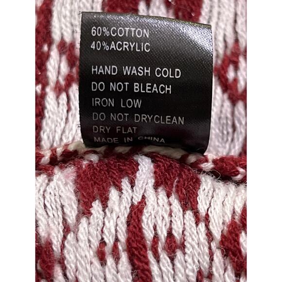 POL Fair Isle Reindeer Christmas Sweater Red White Knit Nordic Pullover M - Picture 8 of 8